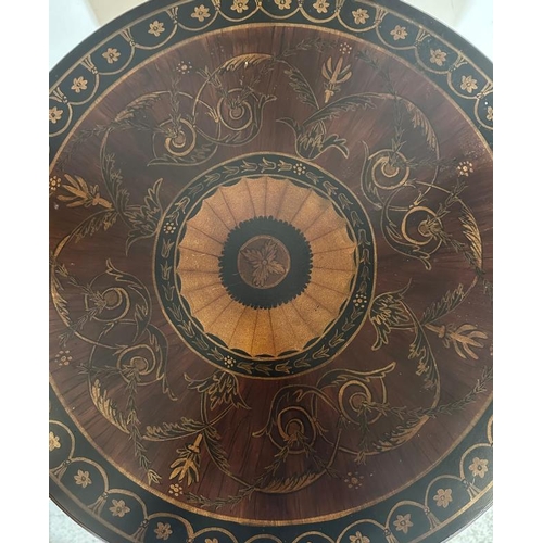 36 - An 19th Century Italian painted and gilt carved occasional table (H70cm Dia56cm)