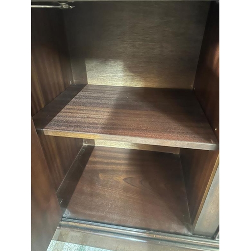 37 - A mahogany sideboard comprising of three drawers and three cupboards under (H92cm W163cm D47cm)