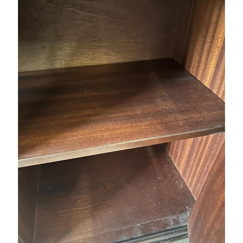 37 - A mahogany sideboard comprising of three drawers and three cupboards under (H92cm W163cm D47cm)