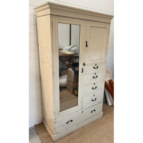 46 - A painted vintage wardrobe (H196cm W110cm D54cm)
