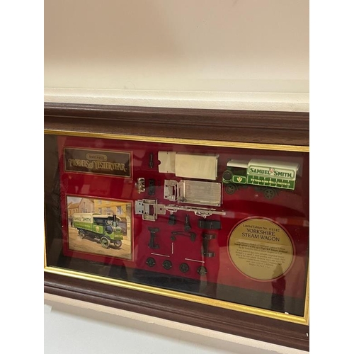 807 - A framed Matchbox models of Yesteryear, Yorkshire steam wagon