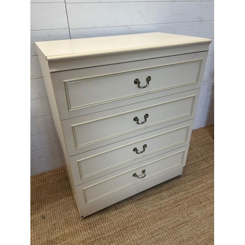 10 - A bedroom suite set comprising of one four drawers (H93cm W76cm D44cm) two bedsides (H54cm W46cm D44... 