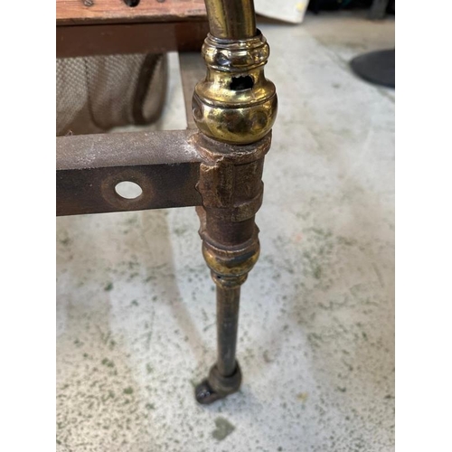 109 - A Victorian brass single bed with original wire mesh base and three original bolts with one other