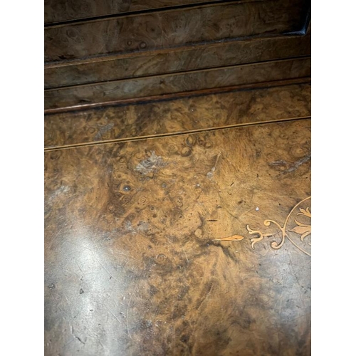 15 - Victorian burr walnut Davenport Bonheur Du Your brass gallery top over two doors. Opening to pigeon ... 