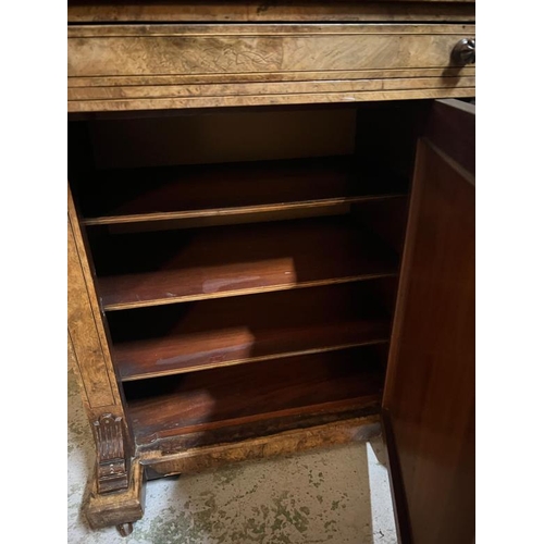 15 - Victorian burr walnut Davenport Bonheur Du Your brass gallery top over two doors. Opening to pigeon ... 
