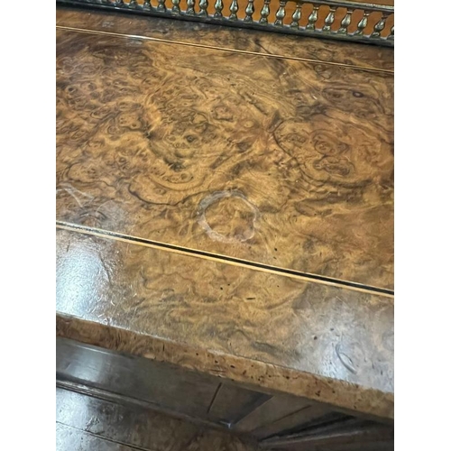 15 - Victorian burr walnut Davenport Bonheur Du Your brass gallery top over two doors. Opening to pigeon ... 