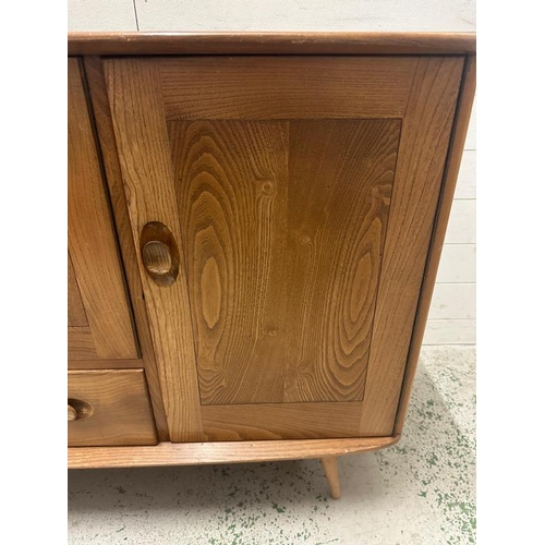 181 - An Ercol mid-century sideboard with two cupboards and one long drawer H82114 X 48