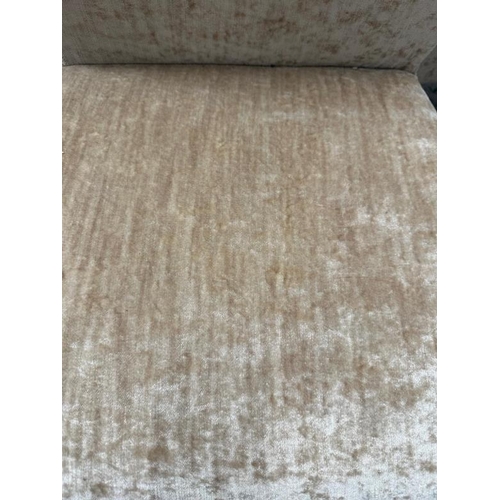 185 - A set of eight crushed velvet dining chairs in a champagne upholstery