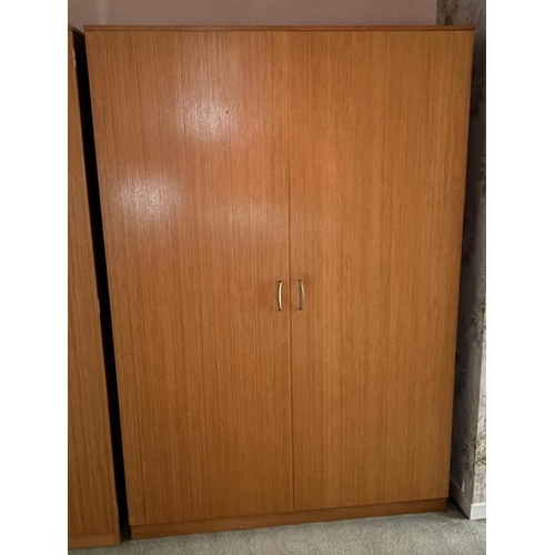 187 - A Stag double wardrobe (H180cm W122cm D57cm)