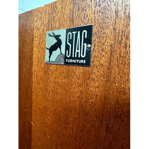 190 - A Stag wardrobe with cross hanging and five interior shelves (H178cm W92cm D56cm)