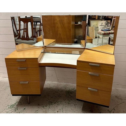 191 - A Mid Century Stag Fineline dressing table by John and Sylvia Reid (H71cm W136cm D56cm)