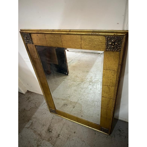 200 - Gilt wall mirror with floral design to corners, H115 X 84cm