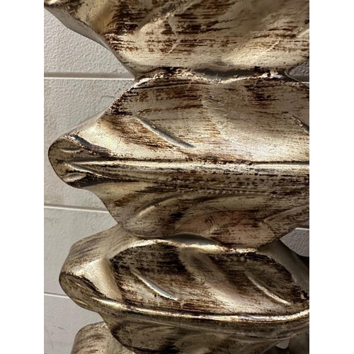 205 - A bevel edged hall mirror with foliate frame