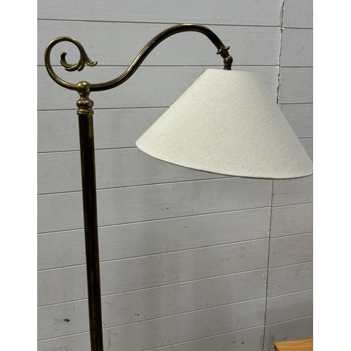 219 - An Art Deco brass floor standing lamp