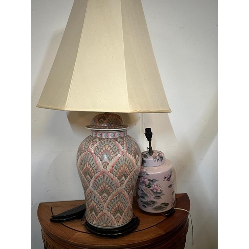 222 - A pair of Chinese style ginger jar lamps, broken bases and one other