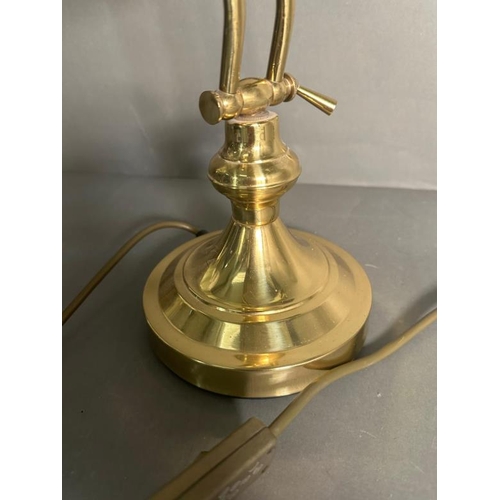 227 - A brass adjustable bankers lamp