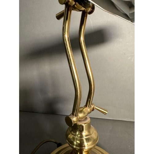 227 - A brass adjustable bankers lamp