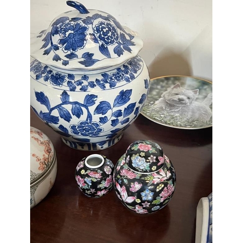 230 - A selection of ceramics to included  ginger jars Lamps