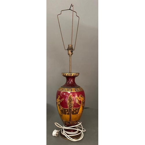 233 - A Royal Doulton Morrisson ware vase converted to a table lamp