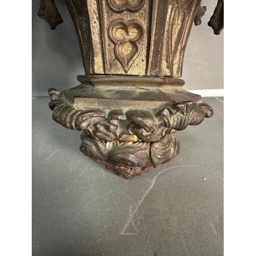237 - A vintage French gilt sanctuary lamp in the gothic style.