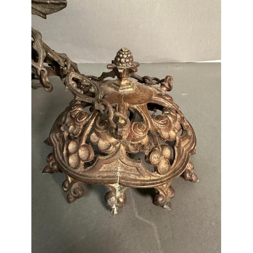 237 - A vintage French gilt sanctuary lamp in the gothic style.