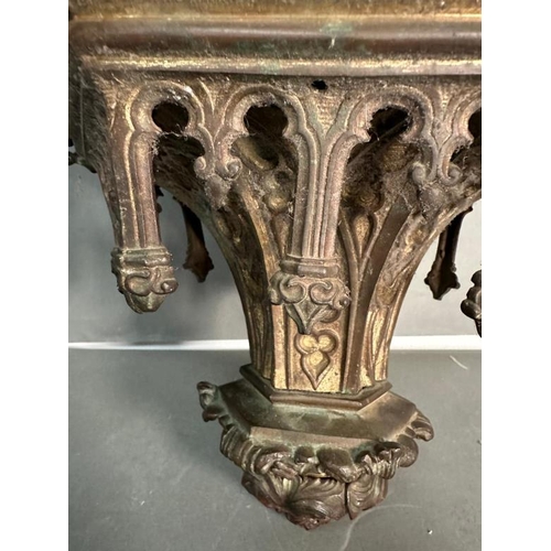 237 - A vintage French gilt sanctuary lamp in the gothic style.