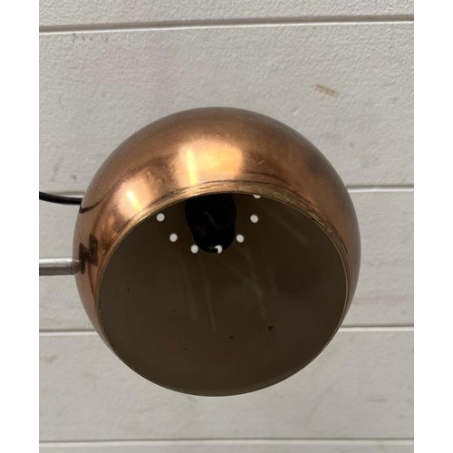 238 - A Mid Century floor lamp with spherical copper effect shade