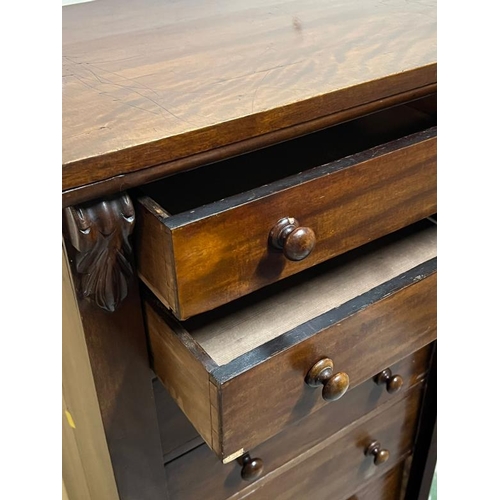 29 - Mahogany Wellington chest with gradually drawers, H120 X 43 X 61 cm