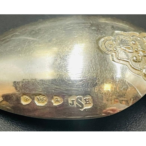 A cased set of six silver teaspoons and sugar nips London 1890 by