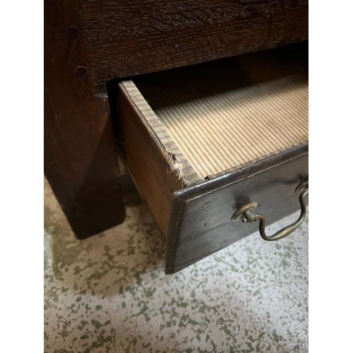 5 - Three panelled coffer with drawers under , L135 X 55X 48cm