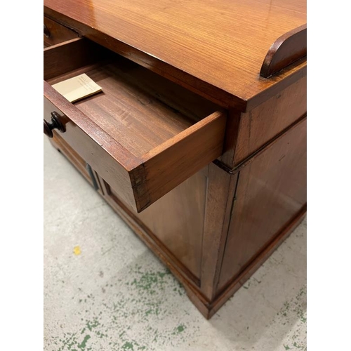 54 - George III style mahogany double wash stand converted into a side cabinet (H82cm W120cm D57cm)