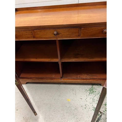 54 - George III style mahogany double wash stand converted into a side cabinet (H82cm W120cm D57cm)