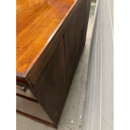 54 - George III style mahogany double wash stand converted into a side cabinet (H82cm W120cm D57cm)