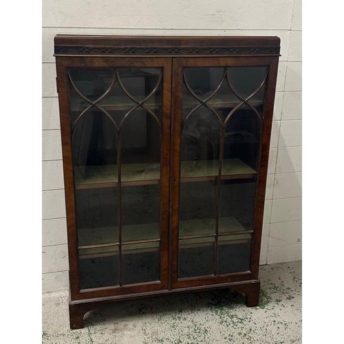 103 - A mahogany astragal glazed display cabinet with three shelves (H110cm W76cm D26cm)