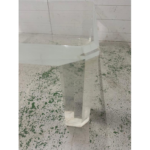 106 - A  mid century lucite coffee table. Height 40 97x97