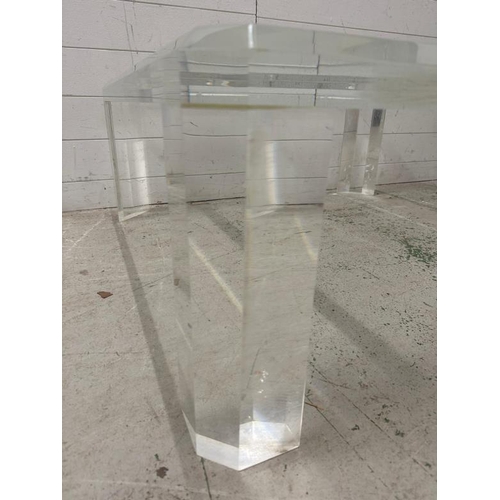 106 - A  mid century lucite coffee table. Height 40 97x97