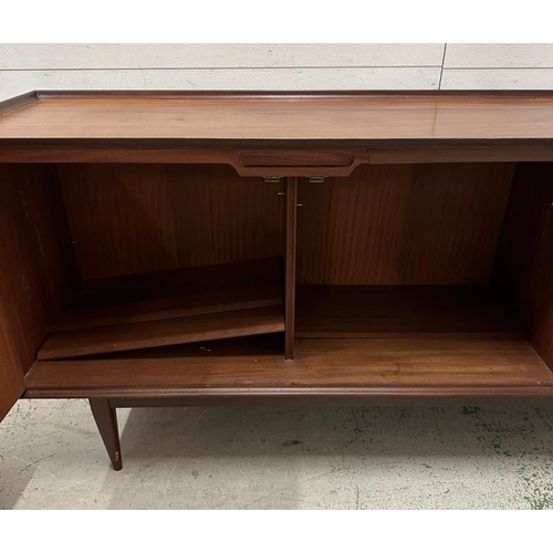 110 - 1960's teak sideboard comprising of four drawees and double cupboard by designer Richard Hornby for ... 