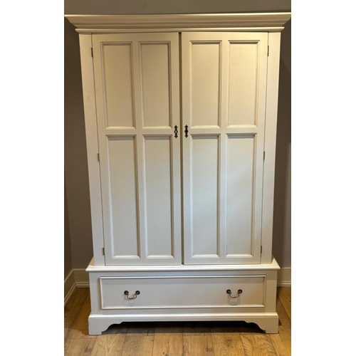 2 - Laura Ashley double wardrobe with drawer to base (H200cm W126cm D65cm)