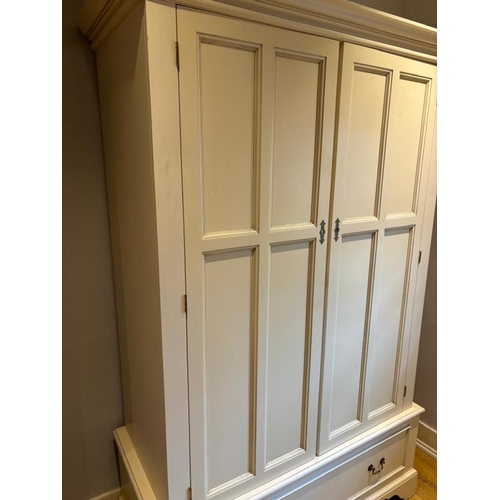 2 - Laura Ashley double wardrobe with drawer to base (H200cm W126cm D65cm)