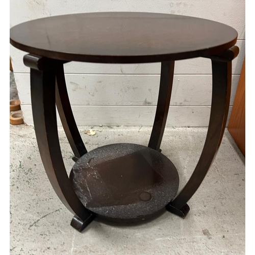 21 - A mahogany Art Deco style side table (H45cm Dia47cm)