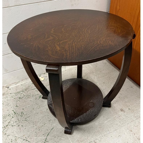 21 - A mahogany Art Deco style side table (H45cm Dia47cm)