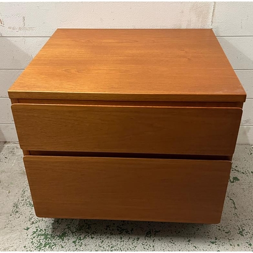 22 - Two drawer side table or bedside (H51cm W57cm D53cm)