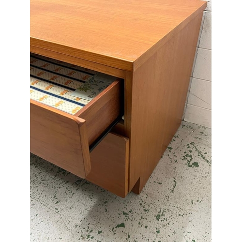 22 - Two drawer side table or bedside (H51cm W57cm D53cm)