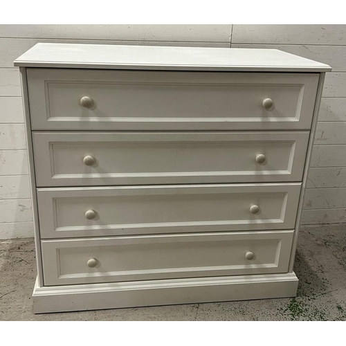 38 - A white chest of drawers (H97cm W106cm D51cm)