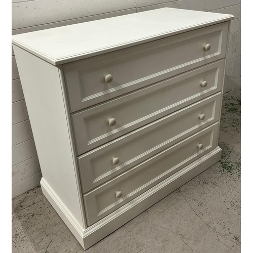 38 - A white chest of drawers (H97cm W106cm D51cm)