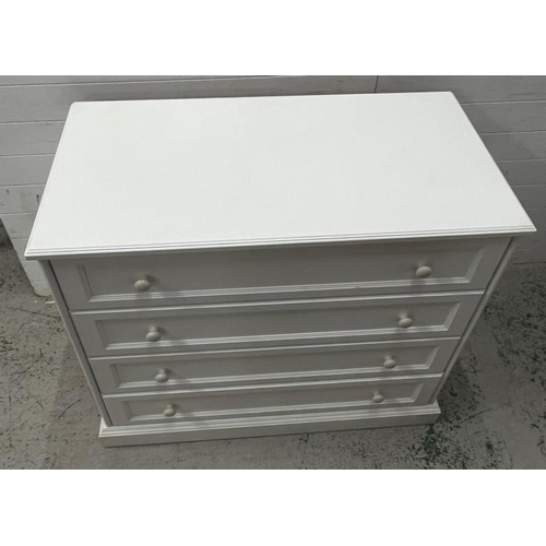 38 - A white chest of drawers (H97cm W106cm D51cm)