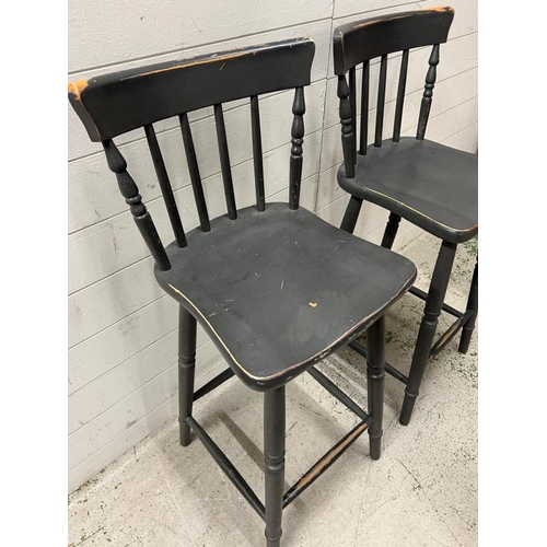 6 - Two wooden Windsor style bar stools