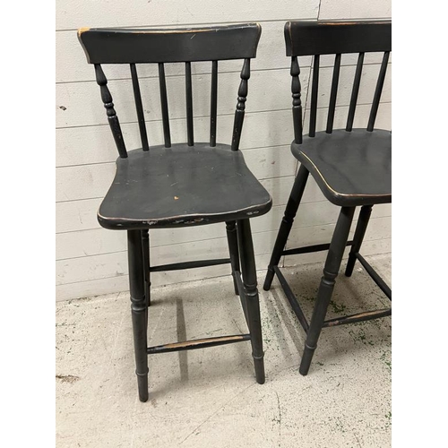 6 - Two wooden Windsor style bar stools