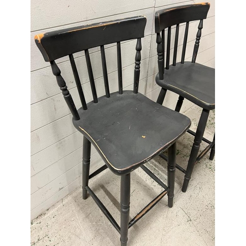 6 - Two wooden Windsor style bar stools