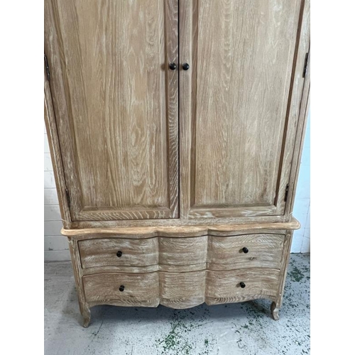 91 - Armoire with double doors opening to hanging rails with a base of two drawers by Loaf (118 W x 62 D ... 